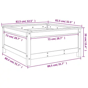 Berkfield Garden Planter 82.5x82.5x39 cm Solid Wood Pine