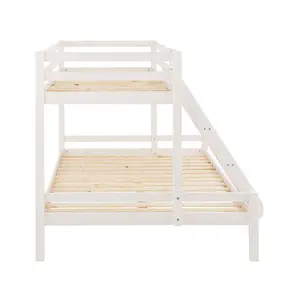 Rose European Double (140 x 200cm) Standard Bunk Bed White