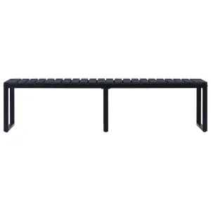 vidaXL Garden Bench 180 cm PS Board Black