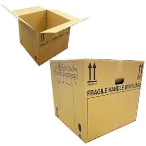 20 x Extra Large Size (21x21x16") Strong Printed Tick List Cardboard Removal Boxes With Carry Handles