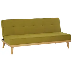 Interiors by Premier 3 Seat Green Sofa Bed, Comfy Padded Velvet Seat, Built to Last Bedroom Sofa, Easy to Clean Lounge Sofa