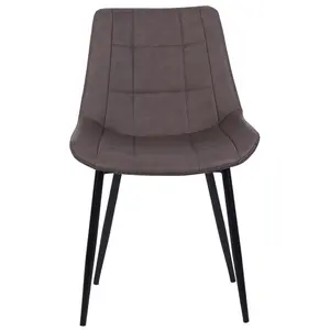 Set of 2 Dining Chairs MELROSE II Faux Leather Dark Brown