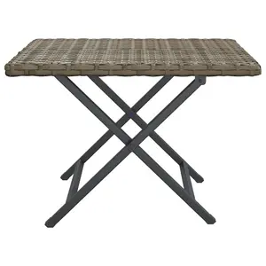 Berkfield Folding Table Grey 45x35x32 cm Poly Rattan