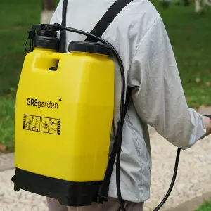 12L Backpack Manual Pressure Sprayer With Lance Garden Weed Killer Knapsack