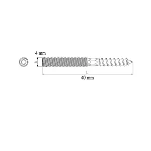 Diall Torx Yellow-passivated Carbon steel Dowel screw (Dia)4mm (L)40mm, Pack of 5