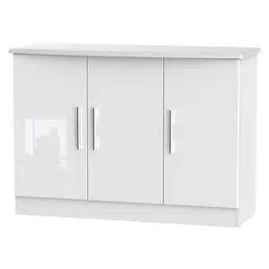 Harrow 3 Door Sideboard in White Gloss (Ready Assembled)