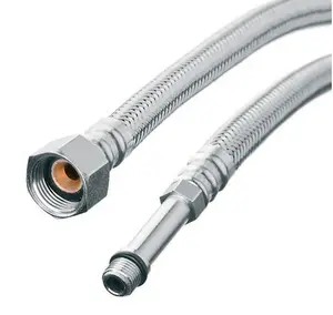 Invena 30cm 3/8 x M10 Flexi Flexible Kitchen Basin MonoBloc Tap Connector Hose Pipe