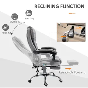 Vinsetto Ergonomic Heated 6 Points Vibration Massage Office Chair Grey