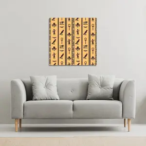 Eye of Horus, Pharaoh, Flowers, Pyramid, Bird, Ankh (Canvas Print) / 46 x 46 x 4cm