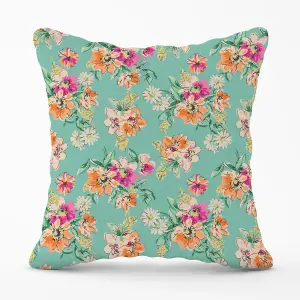 Bright Flower Sketch Outdoor Cushion 45cm x 45cm