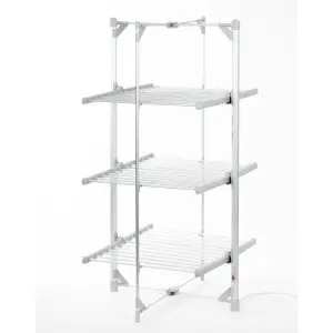 Daewoo 3 Tier Heated Airer Foldable Clothes Drying Rack 300W Energy Efficient