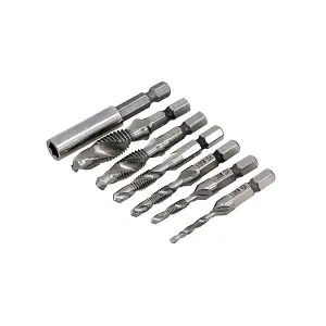 1/4" Hex Shank Combined HSS-G Drill & Tap Cutting 7pc (Neilsen CT4679)