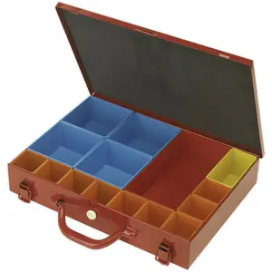 Durable 15 Compartment Metal Storage Case for Tools and Parts