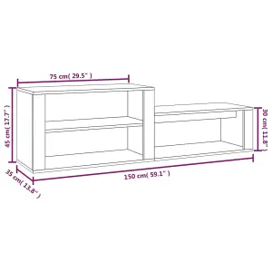 Berkfield Shoe Cabinet Concrete Grey 150x35x45 cm Engineered Wood