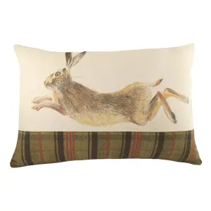 Evans Lichfield Hunter Leaping Hare Leaping Hare Rectangular Feather Rich Cushion