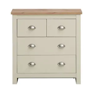 Lisbon Cream Bedroom Chest of Drawers 2+2 4 Drawer Storage Cabinet Furniture