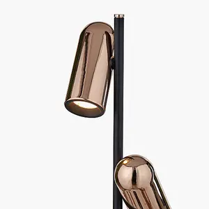 Black and Rose Gold Metal LED Floor Lamp