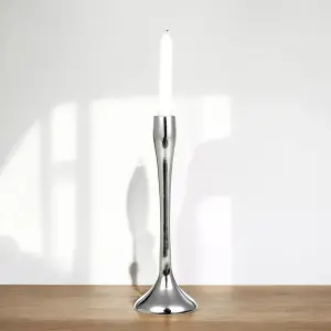 URBNLIVING 31cm Tall Silver Metal Candle Holder Decorative Candlesticks Set