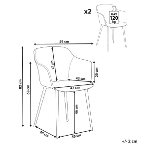 Set of 2 Dining Chairs ELIM Light Beige