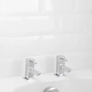 GoodHome Cooleen Bath Pillar Tap, Pack of 2