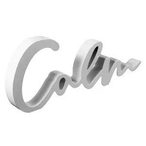 Wooden White Calm Sign Decoration Word