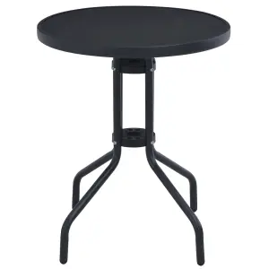 Berkfield Garden Table Black 80 cm Steel and Glass