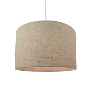 Contemporary and Stylish Natural Linen 10 Lamp Shade in Oatmeal - 30cm Diameter