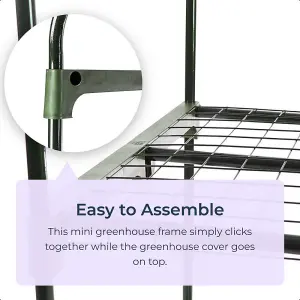 Mini Greenhouse Garden 2 Tier Portable Outdoor Green House Growhouse Garden Structures with Shelving & Cover