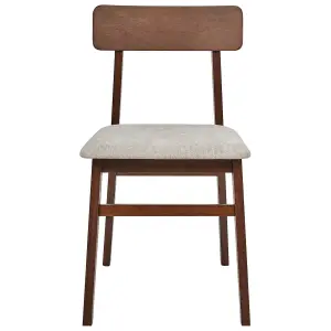 Set of 2 Dining Chairs STACY Rubberwood Taupe