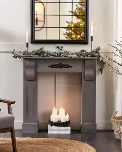 Beliani Retro Fireplace Mantel MANDRE Grey