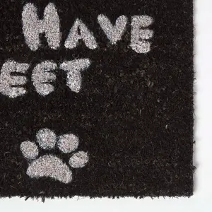 Homescapes Four Feet Paws Coir Doormat