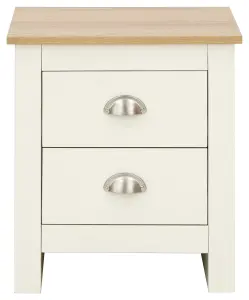 GFW Lancaster 2 Drawer Bedside Cream