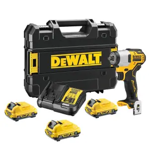 Dewalt XR Brushless Sub-Compact 3/8in Impact Wrench 12V x2 2Ah x1 3Ah battery