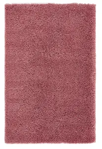 Modern Easy to Clean Pink Plain Shaggy Rug for Living Room and Bedroom-60cm X 110cm