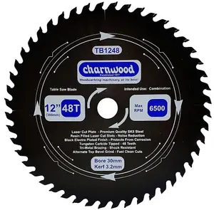 Charnwood TB1248 Low Noise Circular Saw Blade 300 x 30mm x 48T x 3.2k