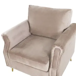 Beliani Retro Armchair VIETAS Velvet Taupe