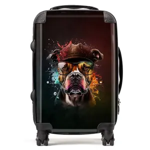 Staffordshire Bull Terrier Dog Splashart Suitcase - Cabin