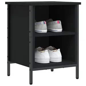 Berkfield Shoe Cabinet Black 38x35x50 cm Engineered Wood