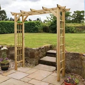 Zest Twilight Large Trellis Wooden Garden Arch Pergola Plant FSC Wood