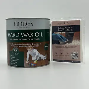 Fiddes Hard Wax Oil, Whiskey 2.5L + Free Priory Free Cloth