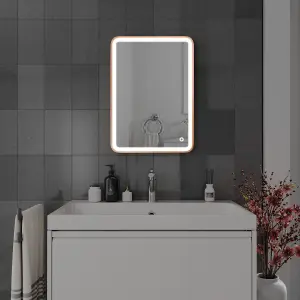 Harper & Harlow 500x700 Vela Brushed Brass LED Illuminated Bathroom Mirror