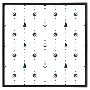 Anchor, wheel, sailboat (Picutre Frame) / 30x30" / Grey