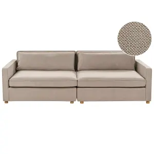 3 Seater Fabric Sofa Taupe VINSTRA