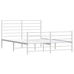 Berkfield Metal Bed Frame with Headboard and Footboard White 120x200 cm