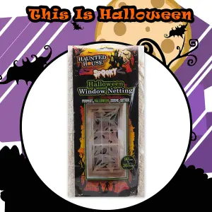 Halloween Window Netting Decoration Trick or Treat Party 365cm x 90cm White