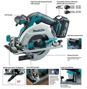 Makita DHS680Z 18v Lithium Brushless Circular Saw 165mm Bare + 2 Extra Blades