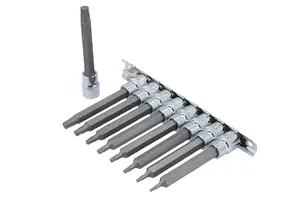 Laser 8482 9pc Long Series Torx Plus Socket Bit Set on Rail 3/8" Drive