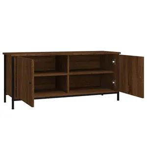 Berkfield TV Cabinet with Doors Brown Oak 102x35x45 cm Engineered Wood