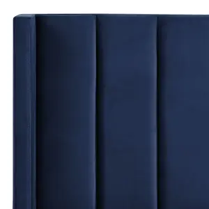 Velvet EU King Size Bed Navy Blue VILLETTE