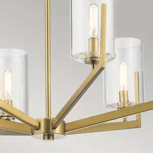 Luminosa Kichler Nye Multi Arm Pendant Ceiling Light Brushed Natural Brass